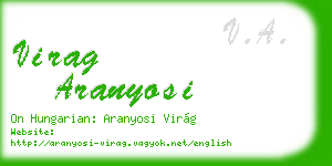 virag aranyosi business card
